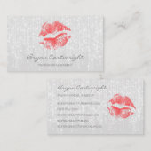 Red Kiss Lips met subtiele Twinkle Lights make-up Visitekaartje (Voorkant / Achterkant)