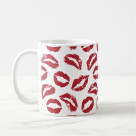 Red Kiss Lips Pattern Mug – Bold & Flirty Koffiemok