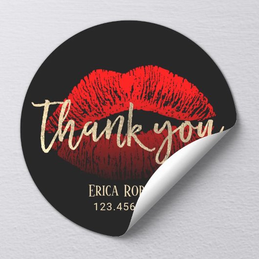 Red Kiss LipStick Business Makeup Artist Hartelijk Ronde Sticker