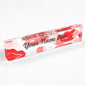 Red Kiss Love Lips Design Naambordje