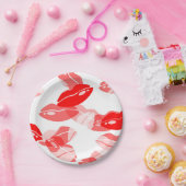 Red Kiss Love Lips Design Papieren Bordje (Feest)