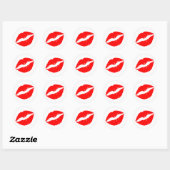 Red Kiss Ronde Sticker (Vel)