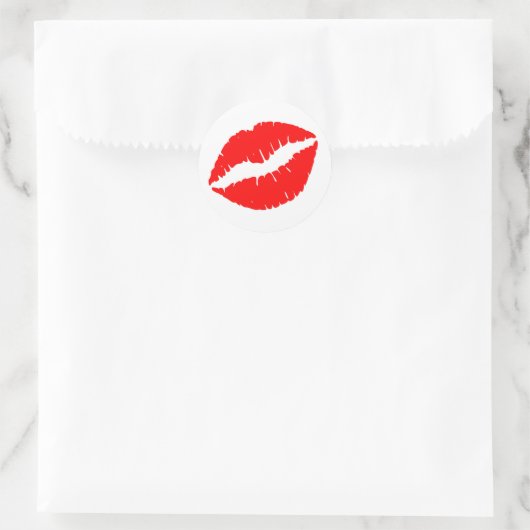 Red Kiss Ronde Sticker (Tas)