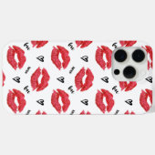 Red Kisses en Hearts Pattern Case-Mate iPhone Case (Achterkant (horizontaal))