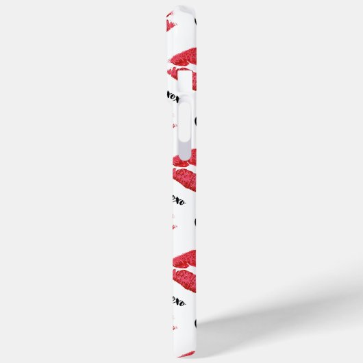 Red Kisses en Hearts Pattern Case-Mate iPhone Case (Achterkant / Links)