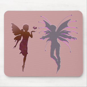 Red Kissing Fairy and Heart Muismat