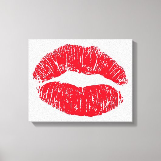 Red Kissons Lips Canvas Afdruk (Voorkant)