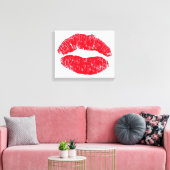 Red Kissons Lips Canvas Afdruk (Insitu (Woonkamer))