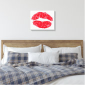 Red Kissons Lips Canvas Afdruk (Insitu (Slaapkamer))