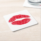 Red Kissons Lips Kartonnen Onderzetters (Schuin)