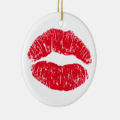 Red Kissons Lips Keramisch Ornament (Rechts)