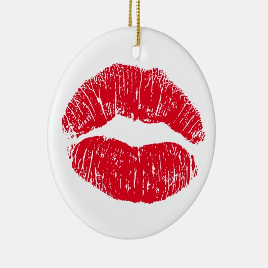Red Kissons Lips Keramisch Ornament (Rechts)