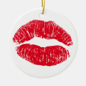 Red Kissons Lips Keramisch Ornament (Voorkant)