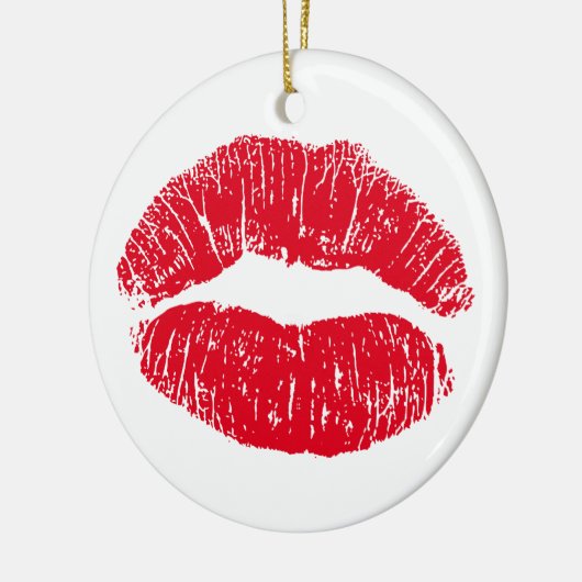Red Kissons Lips Keramisch Ornament (Links)