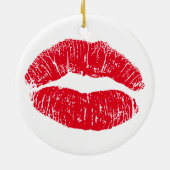 Red Kissons Lips Keramisch Ornament (Achterkant)