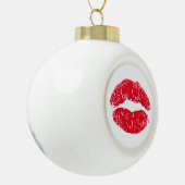 Red Kissons Lips Keramische Bal Ornament (Links)
