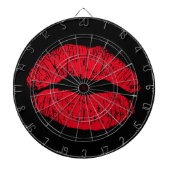 Red Kissons Lips op Black Dartbord (Voorkant)