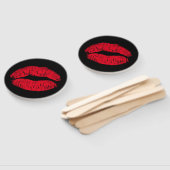 Red Kissons Lips op Black Handwaaier (Niet-gemonteerd)