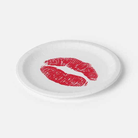 Red Kissons Lips Papieren Bordje (Gekanteld)