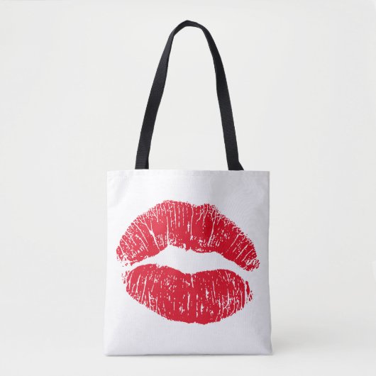 Red Kissons Lips Tote Bag (Voorkant)