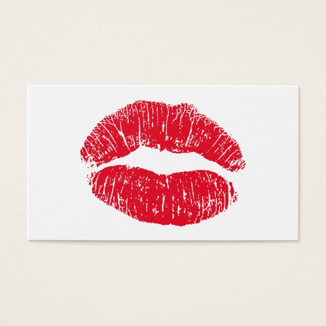 Red Kissons Lips Visitekaartje (Voorkant)