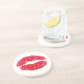 Red Kissons Lips Zandsteen Onderzetter (Zijkant)