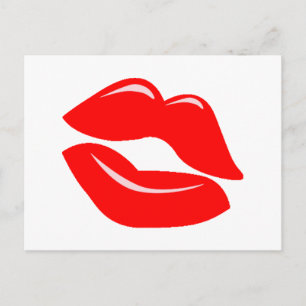 Red Kissy Lips Briefkaart