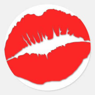 Red Kissy Lips Sticker