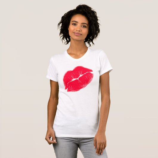 Red Kissy Lips T-shirt (Voorkant volledig)