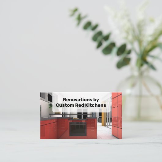 Red Kitchen Home Improvements Renovations Visitekaartje (Staand voorkant)