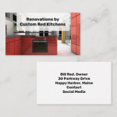 Red Kitchen Home Improvements Renovations Visitekaartje (Voorkant / Achterkant)