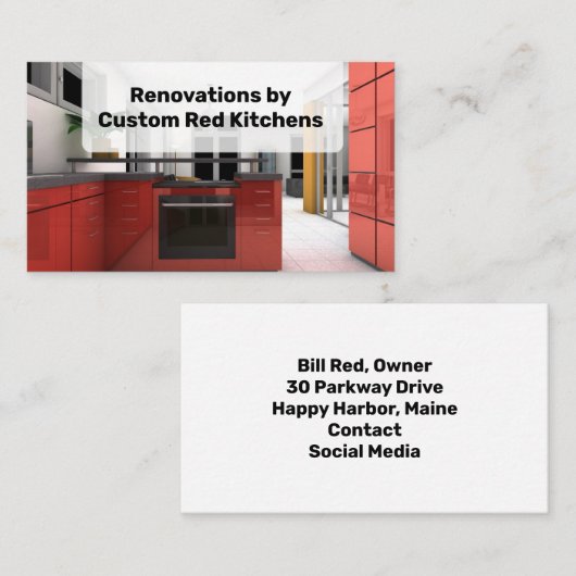 Red Kitchen Home Improvements Renovations Visitekaartje (Voorkant / Achterkant)