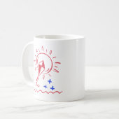 Red Kite Pattern Coffee Cup Koffiemok (Voorkant links)