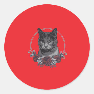 Red Kitten Classic Ronde Stickers