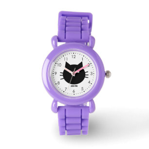 Red Kitty Cat Kind Horloge