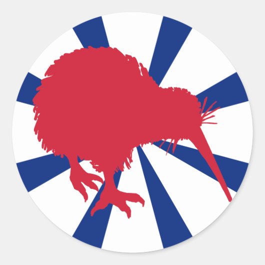 Red Kiwi Ronde Sticker (Voorkant)
