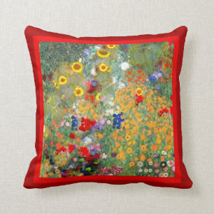 Red Klimt Style Garden Pillow door Sharles Kussen