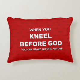 Red KNEEL VÓÓR GOD Prayer Accent Pillow Accent Kussen