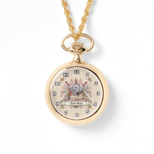 Red Knight Family Crest Achternaam Horloge