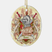 Red Knight Family Crest Achternaam Keramisch Ornament (Rechts)