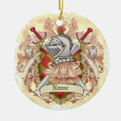 Red Knight Family Crest Achternaam Keramisch Ornament (Voorkant)