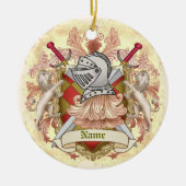 Red Knight Family Crest Achternaam Keramisch Ornament (Voorkant)