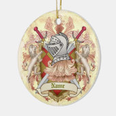 Red Knight Family Crest Achternaam Keramisch Ornament (Links)