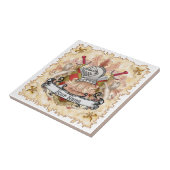 Red Knight Family Crest Achternaam Tegeltje (Zijkant)