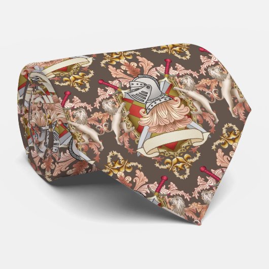 Red Knight Family Crest Stropdas (Opgerold)