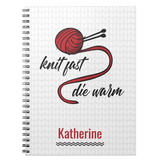 Red Knit Fast, Die Warm Notitieboek (Voorkant)