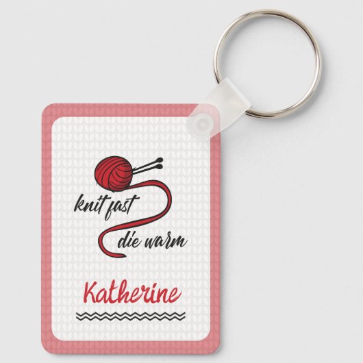 Red Knit Fast, Die Warm Sleutelhanger (Achterkant)