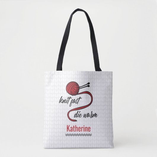 Red Knit Fast, Die Warm Tote Bag (Voorkant)