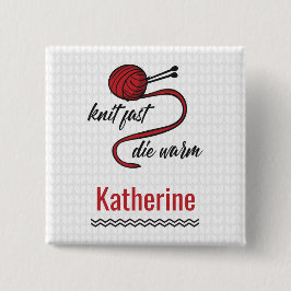 Red Knit Fast, Die Warm Vierkante Button 5,1 Cm