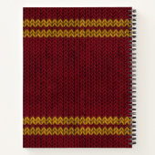 Red Knit-look Stripe Pattern Notitieboek (Achterkant)